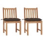 Gartenstühle 2 Stk. mit Kissen Massivholz Teak Gartenstühle 2 Stk. mit Kissen Massivholz Teak
