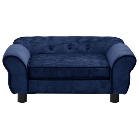 vidaXL Hundesofa Blau 72x45x30 cm Plüsch