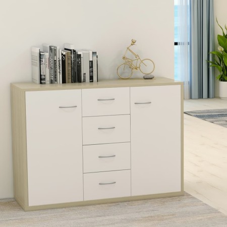 vidaXL Sideboard Weiß Sonoma-Eiche 88x30x65 cm Holzwerkstoff