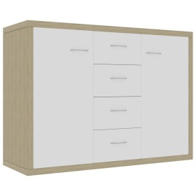 vidaXL Sideboard Weiß Sonoma-Eiche 88x30x65 cm Holzwerkstoff