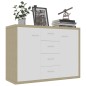 vidaXL Sideboard Weiß Sonoma-Eiche 88x30x65 cm Holzwerkstoff vidaXL Sideboard Weiß Sonoma-Eiche 88x30x65 cm Holzwerkstoff