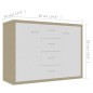 vidaXL Sideboard Weiß Sonoma-Eiche 88x30x65 cm Holzwerkstoff vidaXL Sideboard Weiß Sonoma-Eiche 88x30x65 cm Holzwerkstoff