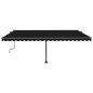 vidaXL Markise Manuell Einziehbar mit LED 500x350 cm Anthrazit vidaXL Markise Manuell Einziehbar mit LED 500x350 cm Anthrazit