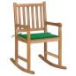 Schaukelstuhl mit Grünem Kissen Massivholz Teak Schaukelstuhl mit Grünem Kissen Massivholz Teak