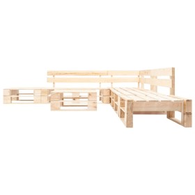 vidaXL 6-tlg. Paletten-Lounge-Set Holz Natur
