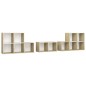 vidaXL 8-tlg. TV-Schrank-Set Weiß Sonoma-Eiche Holzwerkstoff vidaXL 8-tlg. TV-Schrank-Set Weiß Sonoma-Eiche Holzwerkstoff