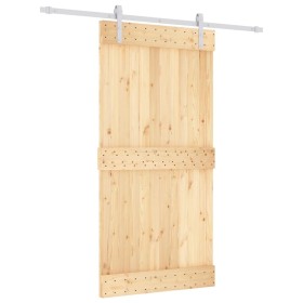 vidaXL Schiebetür mit Beschlag 100x210 cm Massivholz Kiefer