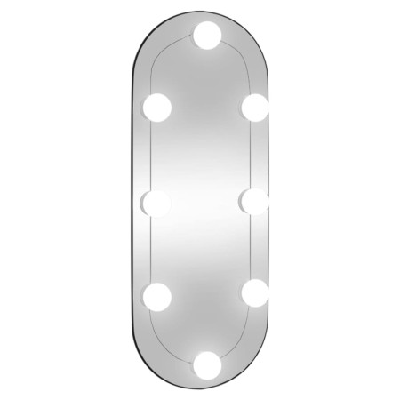 vidaXL Wandspiegel mit LED-Leuchten 20x50 cm Glas Oval