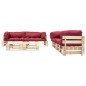 vidaXL 6-tlg. Paletten-Lounge-Set mit Kissen in Rot Holz vidaXL 6-tlg. Paletten-Lounge-Set mit Kissen in Rot Holz