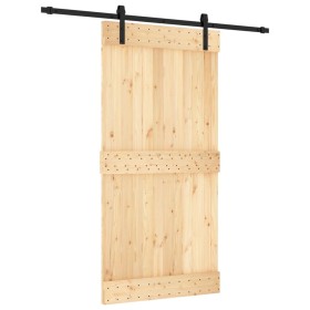 vidaXL Schiebetür mit Beschlag 100x210 cm Massivholz Kiefer