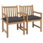 vidaXL Gartenstühle 2 Stk. mit Anthrazit Kissen Massivholz Teak vidaXL Gartenstühle 2 Stk. mit Anthrazit Kissen Massivholz Teak