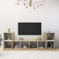 vidaXL TV-Schränke 4 Stk. Weiß Sonoma-Eiche 72x35x36,5cm Holzwerkstoff vidaXL TV-Schränke 4 Stk. Weiß Sonoma-Eiche 72x35x36,5cm Holzwerkstoff