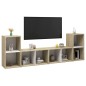 vidaXL TV-Schränke 4 Stk. Weiß Sonoma-Eiche 72x35x36,5cm Holzwerkstoff vidaXL TV-Schränke 4 Stk. Weiß Sonoma-Eiche 72x35x36,5cm Holzwerkstoff