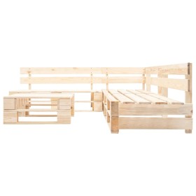 vidaXL 4-tlg. Paletten-Lounge-Set Holz Natur