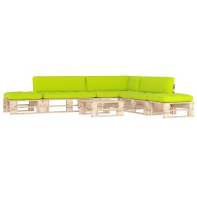 vidaXL 6-tlg. Paletten-Lounge-Set mit Kissen Imprägniertes Kiefernholz