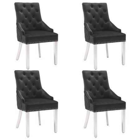 vidaXL Esszimmerstühle 4 Stk. Schwarz Samt