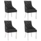 vidaXL Esszimmerstühle 4 Stk. Schwarz Samt vidaXL Esszimmerstühle 4 Stk. Schwarz Samt
