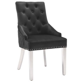 vidaXL Esszimmerstühle 4 Stk. Schwarz Samt