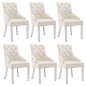 vidaXL Esszimmerstühle 6 Stk. Creme Samt vidaXL Esszimmerstühle 6 Stk. Creme Samt