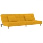 vidaXL Schlafsofa 2-Sitzer mit 2 Kissen Gelb Stoff vidaXL Schlafsofa 2-Sitzer mit 2 Kissen Gelb Stoff