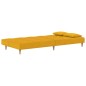 vidaXL Schlafsofa 2-Sitzer mit 2 Kissen Gelb Stoff vidaXL Schlafsofa 2-Sitzer mit 2 Kissen Gelb Stoff