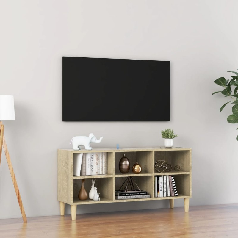 vidaXL TV-Schrank mit Massivholz-Beinen Sonoma-Eiche 103,5x30x50 cm vidaXL TV-Schrank mit Massivholz-Beinen Sonoma-Eiche 103,5x30x50 cm