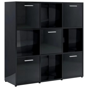 vidaXL Bücherregal Hochglanz-Schwarz 90x30x90 Holzwerkstoff