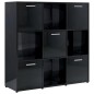 vidaXL Bücherregal Hochglanz-Schwarz 90x30x90 Holzwerkstoff vidaXL Bücherregal Hochglanz-Schwarz 90x30x90 Holzwerkstoff