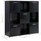 vidaXL Bücherregal Hochglanz-Schwarz 90x30x90 Holzwerkstoff vidaXL Bücherregal Hochglanz-Schwarz 90x30x90 Holzwerkstoff