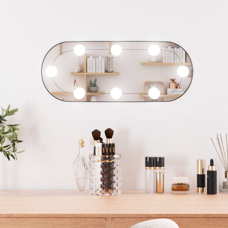vidaXL Wandspiegel mit LED-Leuchten 25x60 cm Glas Oval vidaXL Wandspiegel mit LED-Leuchten 25x60 cm Glas Oval