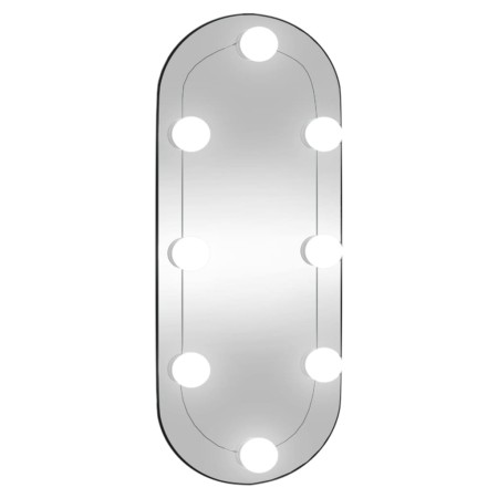vidaXL Wandspiegel mit LED-Leuchten 25x60 cm Glas Oval