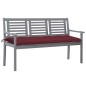 vidaXL 3-Sitzer-Gartenbank mit Auflage 150 cm Grau Eukalyptusholz vidaXL 3-Sitzer-Gartenbank mit Auflage 150 cm Grau Eukalyptusholz