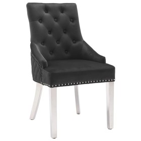 vidaXL Esszimmerstühle 6 Stk. Schwarz Samt