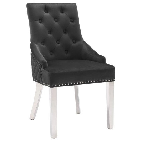 vidaXL Esszimmerstühle 6 Stk. Schwarz Samt