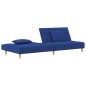 vidaXL Schlafsofa 2-Sitzer mit 2 Kissen Blau Stoff vidaXL Schlafsofa 2-Sitzer mit 2 Kissen Blau Stoff