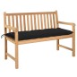 Gartenbank mit Schwarzer Auflage 120 cm Massivholz Teak Gartenbank mit Schwarzer Auflage 120 cm Massivholz Teak