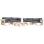 vidaXL 6-tlg. Paletten-Lounge-Set mit Kissen in Grau Holz vidaXL 6-tlg. Paletten-Lounge-Set mit Kissen in Grau Holz