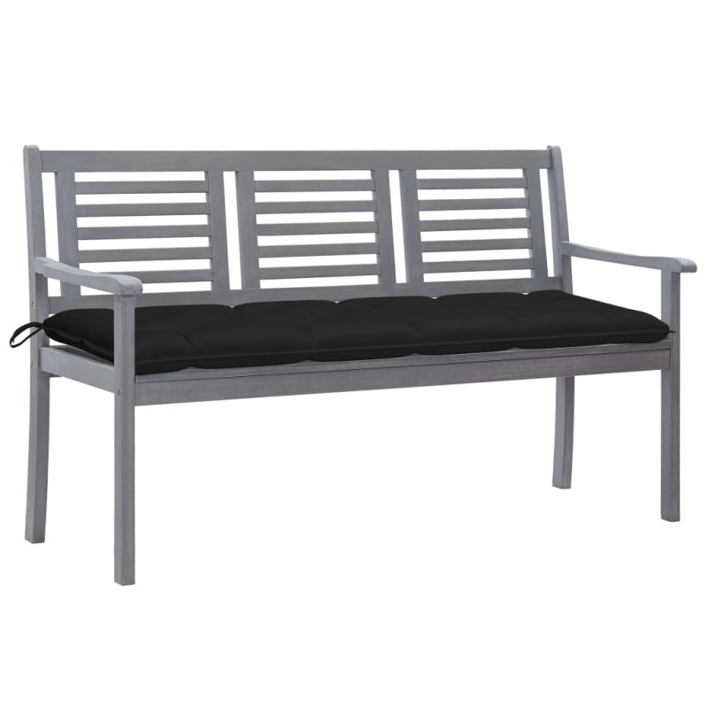vidaXL 3-Sitzer-Gartenbank mit Auflage 150 cm Grau Eukalyptusholz vidaXL 3-Sitzer-Gartenbank mit Auflage 150 cm Grau Eukalyptusholz