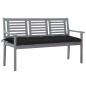 vidaXL 3-Sitzer-Gartenbank mit Auflage 150 cm Grau Eukalyptusholz vidaXL 3-Sitzer-Gartenbank mit Auflage 150 cm Grau Eukalyptusholz
