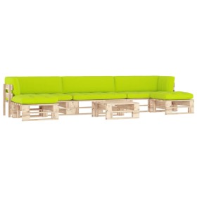 vidaXL 6-tlg. Paletten-Lounge-Set mit Kissen Imprägniertes Kiefernholz