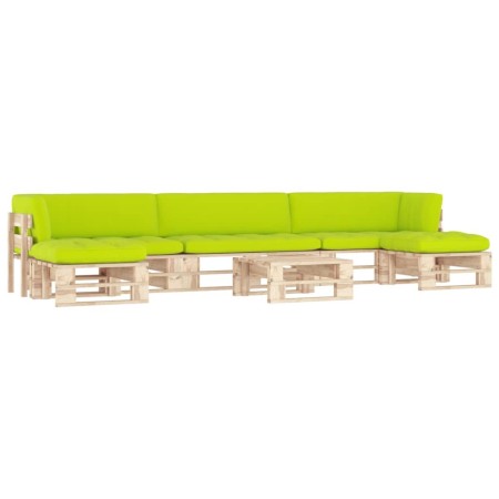 vidaXL 6-tlg. Paletten-Lounge-Set mit Kissen Imprägniertes Kiefernholz