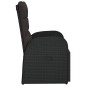 vidaXL Garten-Liegestuhl mit Auflage Poly Rattan Schwarz vidaXL Garten-Liegestuhl mit Auflage Poly Rattan Schwarz