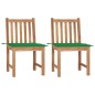 Gartenstühle 2 Stk. mit Kissen Massivholz Teak Gartenstühle 2 Stk. mit Kissen Massivholz Teak