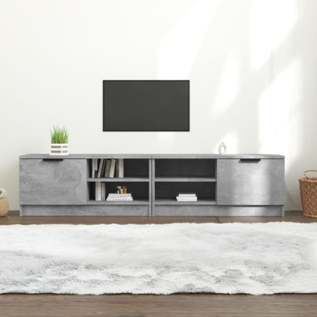vidaXL TV-Schränke 2 Stk. Betonweiß 80x35x36,5 cm Holzwerkstoff