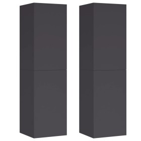 vidaXL TV-Schränke 2 Stk. Grau 30,5x30x110 cm Holzwerkstoff