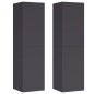 vidaXL TV-Schränke 2 Stk. Grau 30,5x30x110 cm Holzwerkstoff vidaXL TV-Schränke 2 Stk. Grau 30,5x30x110 cm Holzwerkstoff