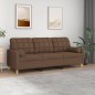vidaXL 3-Sitzer-Sofa mit Zierkissen Braun 180 cm Stoff vidaXL 3-Sitzer-Sofa mit Zierkissen Braun 180 cm Stoff