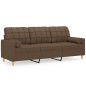 vidaXL 3-Sitzer-Sofa mit Zierkissen Braun 180 cm Stoff vidaXL 3-Sitzer-Sofa mit Zierkissen Braun 180 cm Stoff