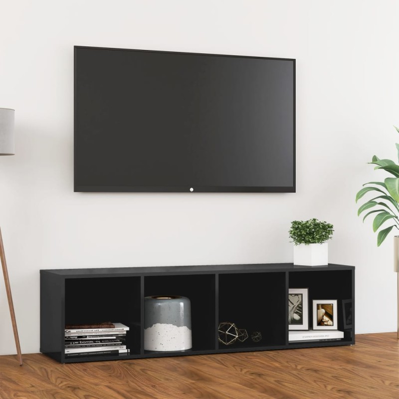 vidaXL TV-Schrank Hochglanz-Grau 142,5x35x36,5 cm Holzwerkstoff vidaXL TV-Schrank Hochglanz-Grau 142,5x35x36,5 cm Holzwerkstoff