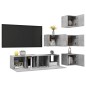 vidaXL 6-tlg. TV-Schrank-Set Betongrau Holzwerkstoff vidaXL 6-tlg. TV-Schrank-Set Betongrau Holzwerkstoff